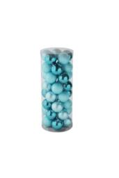 KDMD 48 Ice Blue Baubles in MattShiny & Glitter Finish 8cm - thumbnail 1