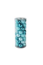 KDMD 48 Ice Blue Baubles in MattShiny & Glitter Finish 8cm - thumbnail 2