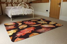 Benjamin Tate Design Autumn Leaves On Black Rug in Natural - Size: Large - thumbnail 3