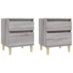 Berkfield Home Bedside Cabinets 2 pcs Grey Sonoma 40x35x50 cm - Size: 40 x 35 x 50 cm - thumbnail 2