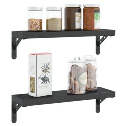 Berkfield Home Shelf Brackets 4 pcs 15x2.5x11.5 cm Black Stainless Steel - thumbnail 4