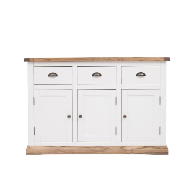 Cabinet Bits Tropea Off-White 3 Drawer 3 Door Sideboard Brass Cup Handle - image 1