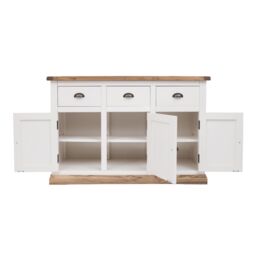 Cabinet Bits Tropea Off-White 3 Drawer 3 Door Sideboard Brass Cup Handle - thumbnail 5