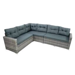 Monstershop Rattan Corner Set With Composite Table - Grey - thumbnail 6