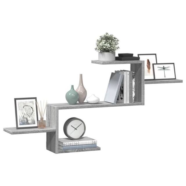 Berkfield Home Wall Shelf Grey Sonoma 104x15x49 cm Engineered Wood - Size: 104 x 15 x 49 cm - image 1