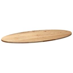 Berkfield Home Table Top 120x60x2 cm Solid Wood Oak Oval in Brown - Size: 120 x 60 x 2 cm - thumbnail 4