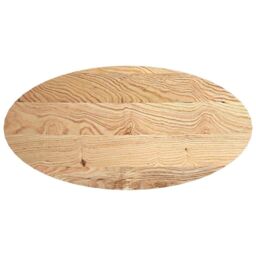 Berkfield Home Table Top 120x60x2 cm Solid Wood Oak Oval in Brown - Size: 120 x 60 x 2 cm - thumbnail 2
