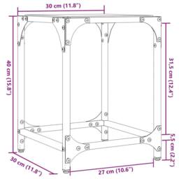 Berkfield Home Coffee Tables with Transparent Glass Top 2 pcs 30x30x40 cm Steel - Size: 30 x 30 x 40 cm - thumbnail 9