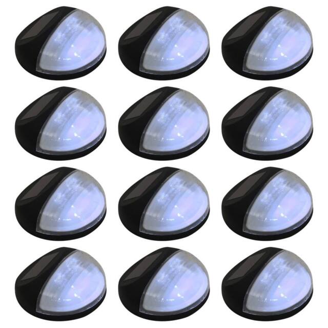 Berkfield Home Outdoor Solar Wall Lamps LED 12 pcs Round Black - image 1