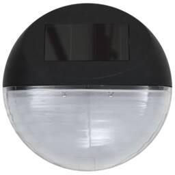 Berkfield Home Outdoor Solar Wall Lamps LED 12 pcs Round Black - thumbnail 5