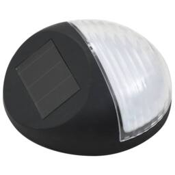 Berkfield Home Outdoor Solar Wall Lamps LED 12 pcs Round Black - thumbnail 3