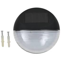 Berkfield Home Outdoor Solar Wall Lamps LED 12 pcs Round Black - thumbnail 2