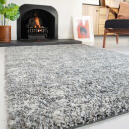Kukoon Soft Shaggy Rugs Deep Pile Fluffy Grey Bedroom Carpet Mat in Silver - Size: 160 cm x 230 cm - thumbnail 2