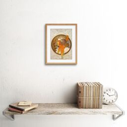 "Artery8 Wall Art Print Mucha Byzantine Head Blonde Headdress Artwork Framed 9X7 Inch in Beige - Size: W7"" x H9""" - thumbnail 2