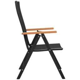 Berkfield Home 3 Piece Garden Dining Set Black & Brown - thumbnail 6