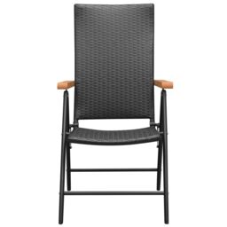 Berkfield Home 3 Piece Garden Dining Set Black & Brown - thumbnail 5