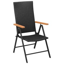 Berkfield Home 3 Piece Garden Dining Set Black & Brown - thumbnail 4