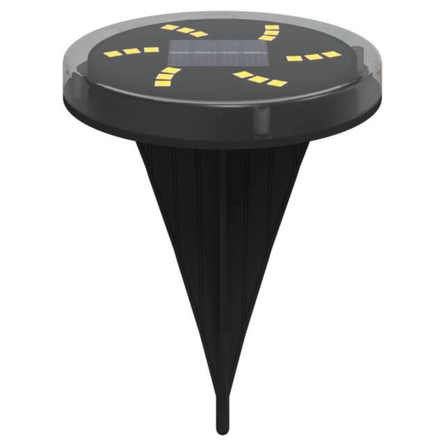 Berkfield Home Solar Ground Lights with Ground Spikes Outdoor 4 pcs Warm White in Black - image 1