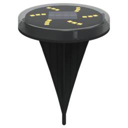 Berkfield Home Solar Ground Lights with Ground Spikes Outdoor 4 pcs Warm White in Black - thumbnail 1