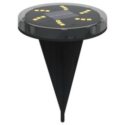 Berkfield Home Solar Ground Lights with Ground Spikes Outdoor 4 pcs Warm White in Black - thumbnail 4