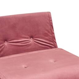 Wyld and Coco Pink Velvet 1-Seater Fold-Out Sofa Bed - Gold Legs - thumbnail 8