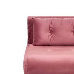 Wyld and Coco Pink Velvet 1-Seater Fold-Out Sofa Bed - Gold Legs - thumbnail 7