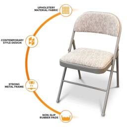 EONLION New Chair Fabric Padded Office Backrest in Grey - Size: 100 cm - thumbnail 4
