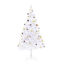 Berkfield Home Artificial Pre-lit Christmas Tree with Baubles White 210 cm - thumbnail 3