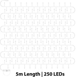 Xmas Haus Cluster Lights White Rubber IP65 5m /250 LED Warm White - thumbnail 2