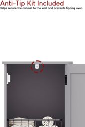 Home Discount Bath Vida Priano 2 Door Tall Cabinet Cupboard Bathroom Storage 1700 x 320 x 300 mm in Dark Grey - thumbnail 4