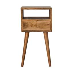 Direct Wicker Solid Wood Mini Blush Hand Painted Bedside, 1 Drawer & Open Shelf in Brown - Size: 1 Pack - thumbnail 6