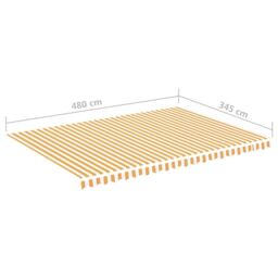 Berkfield Home Replacement Fabric for Awning Yellow & White 5x3.5 m - thumbnail 6