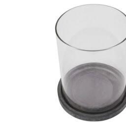 Lemon Pavilion Furniture and Decor Amalfi Large Hurricane Lantern - Ceramic - L18 x W18 x H21 cm - Grey - thumbnail 2