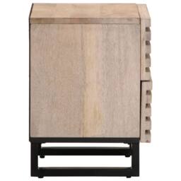 Berkfield Home Bedside Cabinets 2 pcs 40x33x46 cm Solid Wood Bleached Mango in Light Tan - Size: 40 x 33 x 46 cm - thumbnail 5