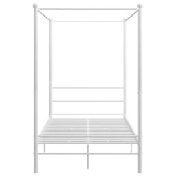 Berkfield Home Canopy Bed Frame White Metal 140x200 cm - thumbnail 4