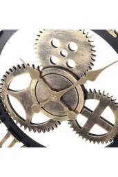 ExtraStar Industrial Retro Wall Clock Large Roman Numerals in Gold - thumbnail 3