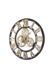 ExtraStar Industrial Retro Wall Clock Large Roman Numerals in Gold - thumbnail 2