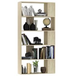 Berkfield Home Classic Book Cabinet/Room Divider Sonoma Oak 80x24x159 cm Enginee in Light Brown - Size: 80 x 24 x 159 cm - thumbnail 1