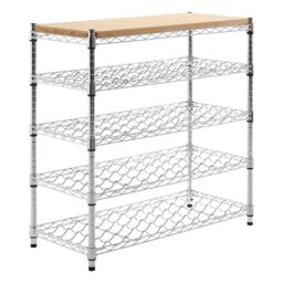 Orsina Spacious 5 Tier Wine Rack, Durable Wine Rack For Kitchen, Chrome Frame Wine Rack, Functional Wine Cabinet in Silver - thumbnail 2