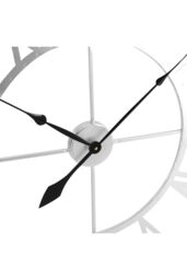 Living and Home 80cm Dia Silver Roman Numerals Metal Wall Clock - thumbnail 2