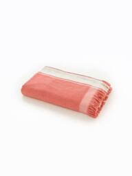 Deyongs Shoreline Stripe Beach Towel Stone 80x165cm 400gsm in Coral - Size: 80x165 cm - thumbnail 2