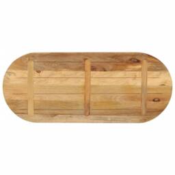 Berkfield Home Table Top 100x50x3.8 cm Oval Solid Wood Rough Mango in Brown - thumbnail 5