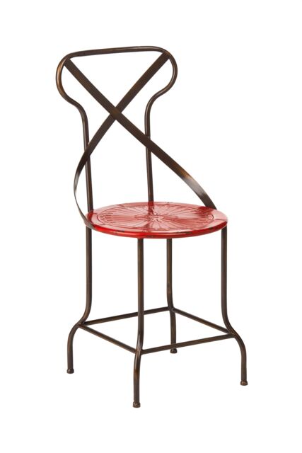 Orsina Red Metal Chair, Exquisite Metal Dining Chair, Relaxing Footrest Metal Dining Chair - image 1