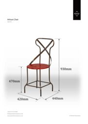 Orsina Red Metal Chair, Exquisite Metal Dining Chair, Relaxing Footrest Metal Dining Chair - thumbnail 3
