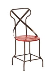Orsina Red Metal Chair, Exquisite Metal Dining Chair, Relaxing Footrest Metal Dining Chair