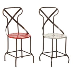 Orsina Red Metal Chair, Exquisite Metal Dining Chair, Relaxing Footrest Metal Dining Chair - thumbnail 2