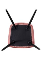 Life Interiors Single Camden Modern Velvet Dining Chair with Armrests, Quilted Design & Black Metal Legs in Pink - thumbnail 6