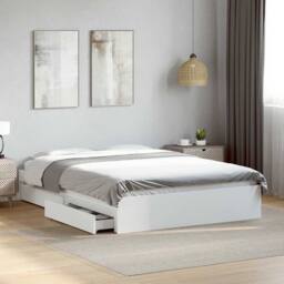 Berkfield Home Bed Frame with Drawers without Mattress White 120x200 cm - Size: Small Double - thumbnail 2