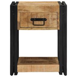 Berkfield Home Bedside Cabinets 2 pcs 40x40x50 cm Solid Rough Wood Mango in Brown - Size: 40 x 40 x 50 cm - thumbnail 4