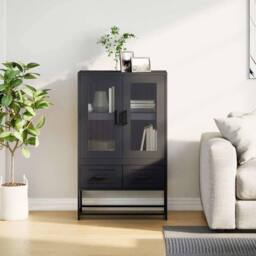 Berkfield Home Highboard Black 68x39x111.5 cm Steel - thumbnail 4